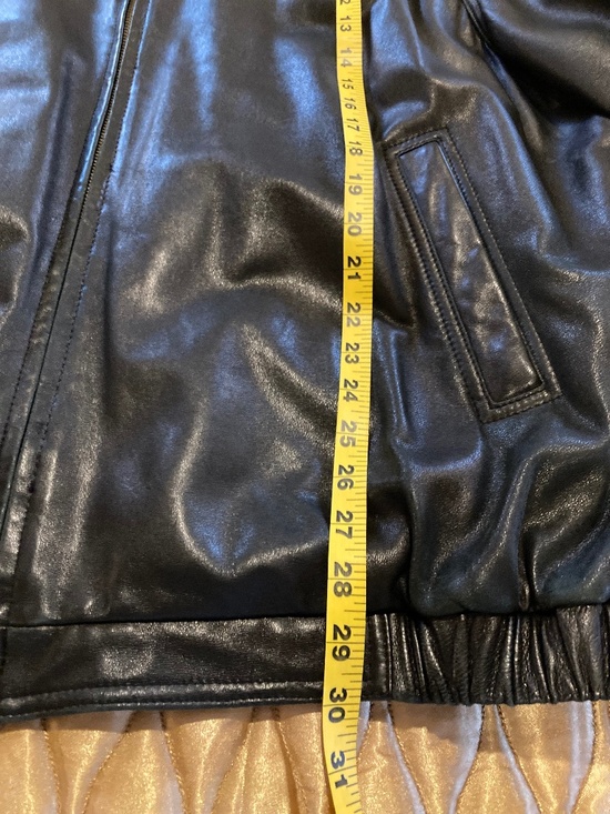 Vintage BILL BLASS Leather Bomber Jacket Black Size XXL - Picture 14 of 15